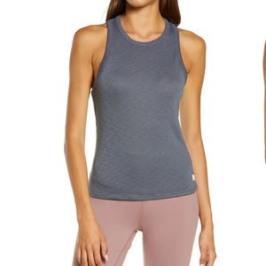 Vuori razed back tank top in blueberry blue